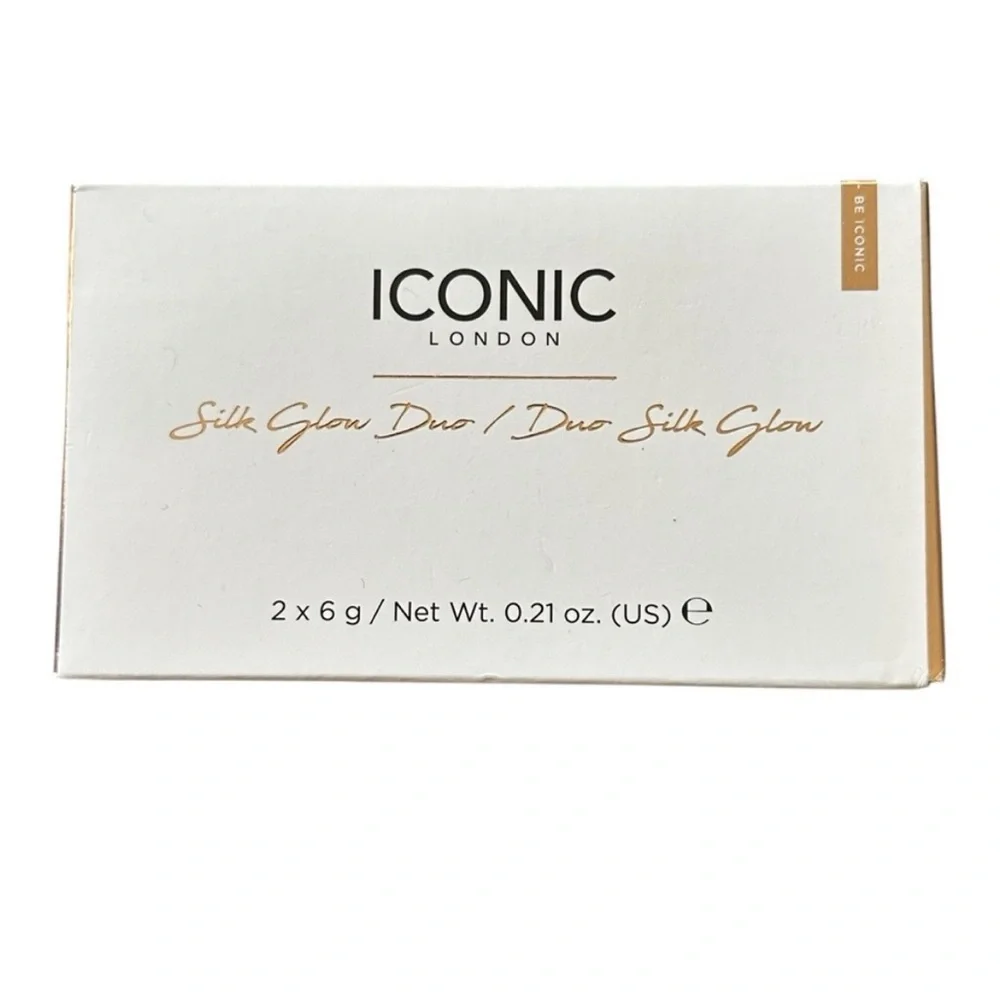 ICONIC LONDON NIB -Coral Glow- Silk Glow Duo Full Size 0.21 oz Blush/Highlighter